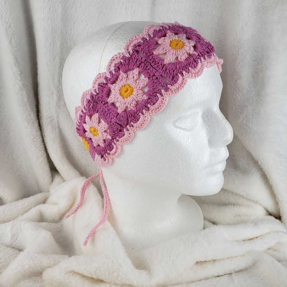 Crochet Daisy Floral Headband